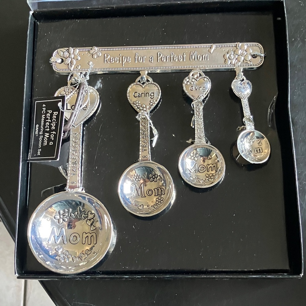 GANZ Silver 'Recipe for a Perfect Mom' Decorative Measuring Spoon Set